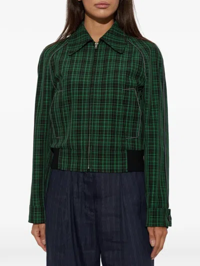 CHECKED WOOL-BLEND JACKET