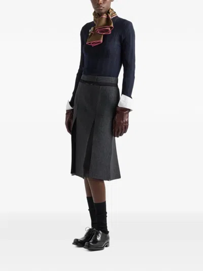 Prada Crew-neck Sweater In Blue