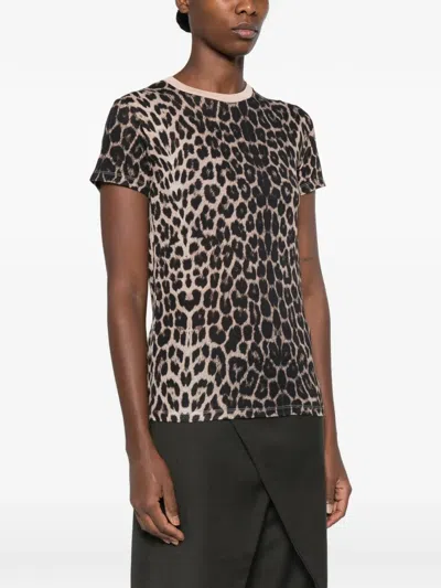 Baserange Leopard-print T-shirt In Multi