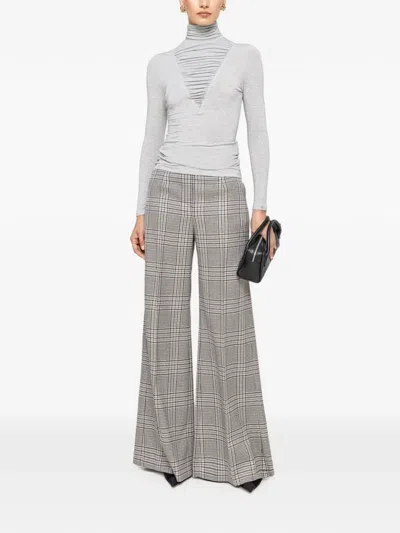 Nissa Lyocell Wool-blend Turtleneck Top In Gray