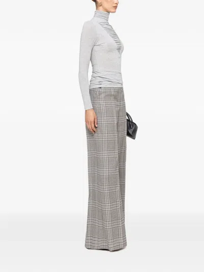 Nissa Lyocell Wool-blend Turtleneck Top In Gray