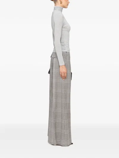 Nissa Lyocell Wool-blend Turtleneck Top In Gray