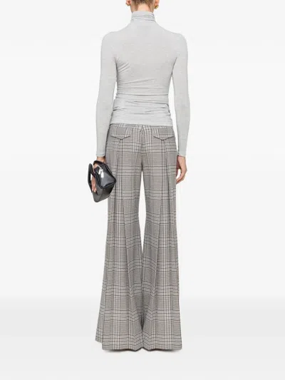 Nissa Lyocell Wool-blend Turtleneck Top In Gray