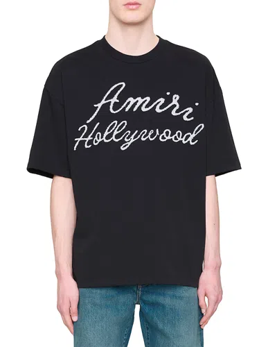 Amiri Oversized Fit Hollywood Script Tee In Black