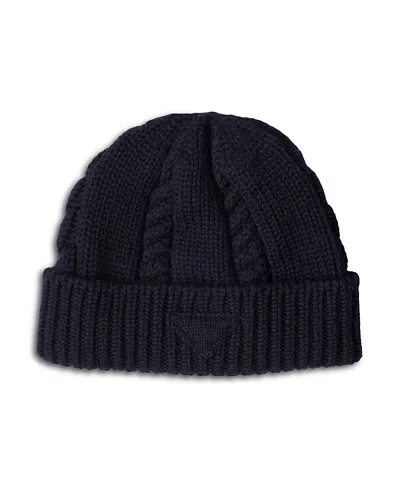 Prada Wool Beanie In Blue