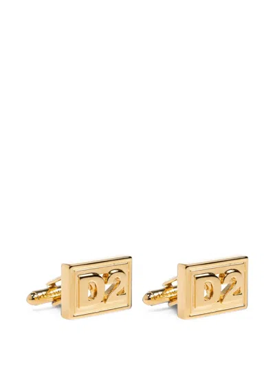 Dsquared2 Logo-plaque Cufflinks In Gray