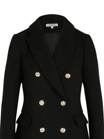 Morgan Double-breasted Coat In Black