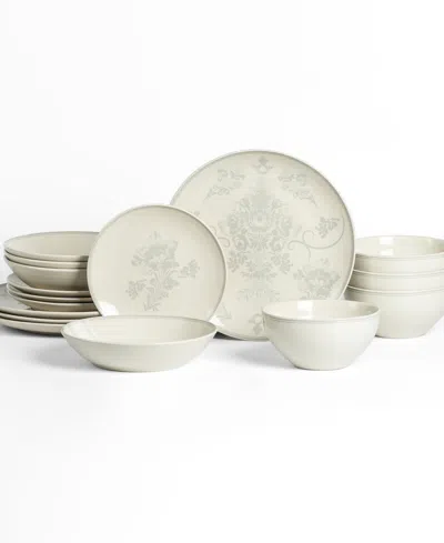 Stone Lain Opal Stoneware 16-piece Dinnerware Set In White