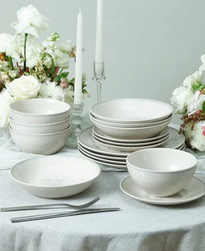 Stone Lain Opal Stoneware 16-piece Dinnerware Set In White