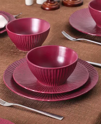 Stone Lain Arlo 12pc Dinnerware Set In Burgundy