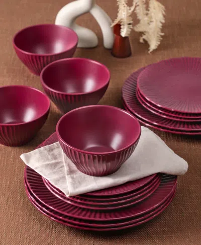 Stone Lain Arlo 12pc Dinnerware Set In Burgundy
