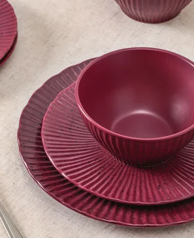 Stone Lain Arlo 12pc Dinnerware Set In Burgundy