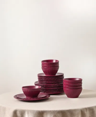 Stone Lain Arlo 12pc Dinnerware Set In Burgundy