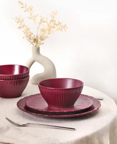 Stone Lain Arlo 12pc Dinnerware Set In Burgundy