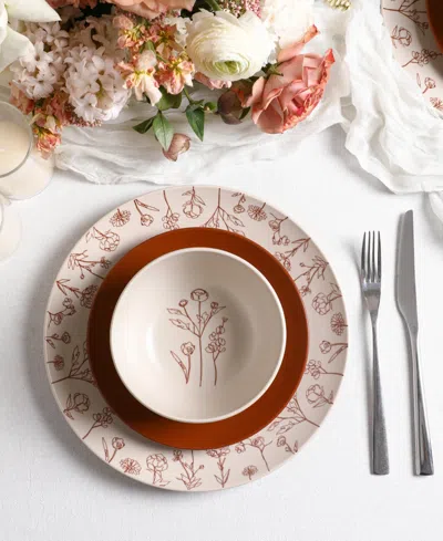 Stone Lain Camelia 24-piece Dinnerware Set, Service For 8 In Brown