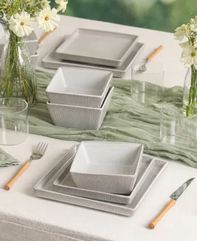 Stone Lain Grace 24-piece Dinnerware Set Stoneware In White