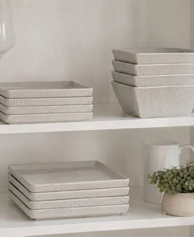Stone Lain Grace 24-piece Dinnerware Set Stoneware In White