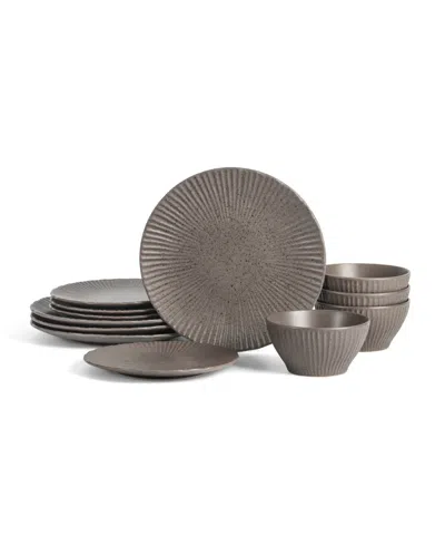 Stone Lain Arlo 12pc Dinnerware Set In Brown