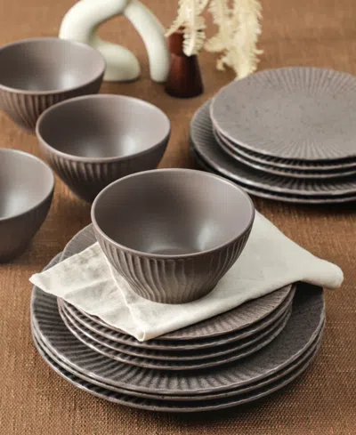 Stone Lain Arlo 12pc Dinnerware Set In Brown