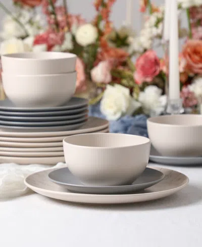 Stone Lain Camelia 12-piece Dinnerware Set, Service For 4 In Gray