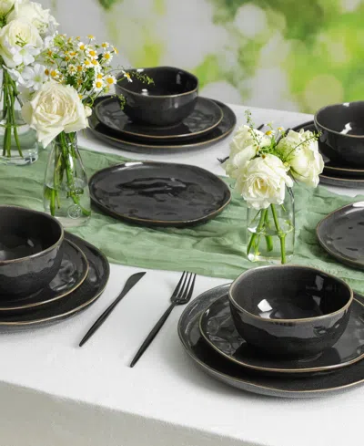 Stone Lain Mirella 12pc Dinnerware Set In Black