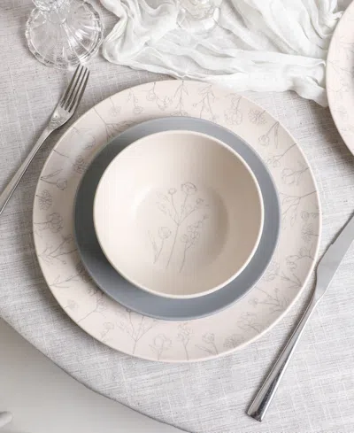 Stone Lain Camelia 24-piece Dinnerware Set Stoneware In Gray
