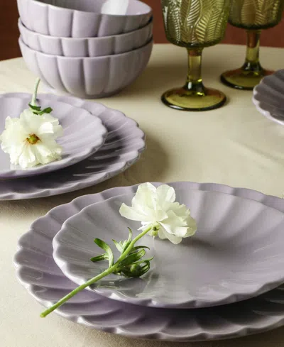 Earth & Clay Phoenix 24pc Dinnerware Set In Gray