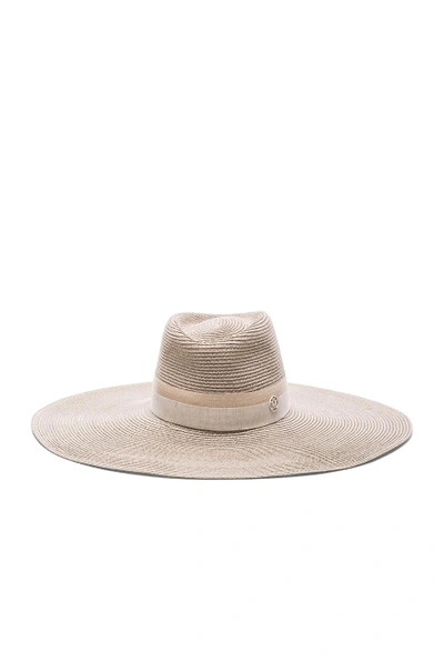 Shop Maison Michel Elodie Straw Hat In Neutrals