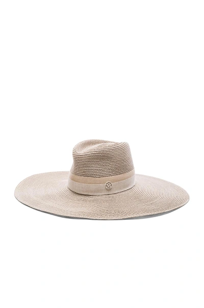 Shop Maison Michel Elodie Straw Hat In Neutrals