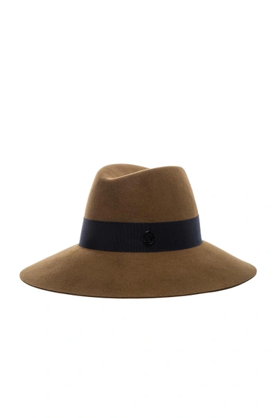 Shop Maison Michel Kate Hat In Camel