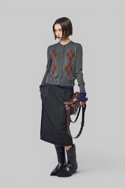 Acne Studios Brushed Knit Cardigan In Grey