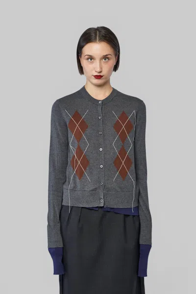 Acne Studios Brushed Knit Cardigan In Grey