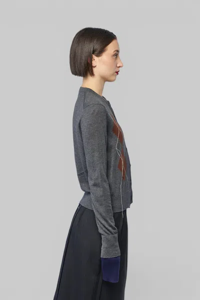 Acne Studios Brushed Knit Cardigan In Grey