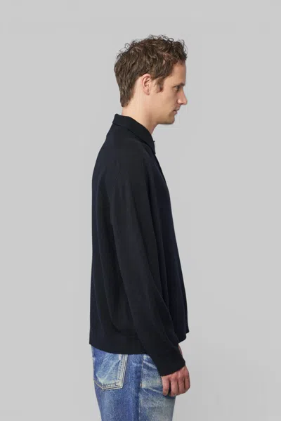 Acne Studios Wool Knit Polo In Black