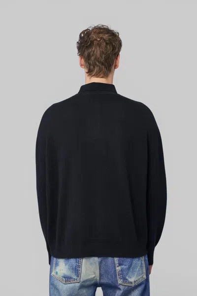 Acne Studios Wool Knit Polo In Black