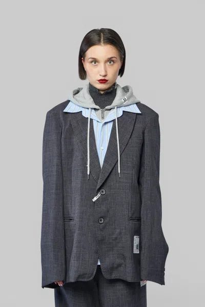 Miharayasuhiro Three Layered Houndstooth Jacket In Black
