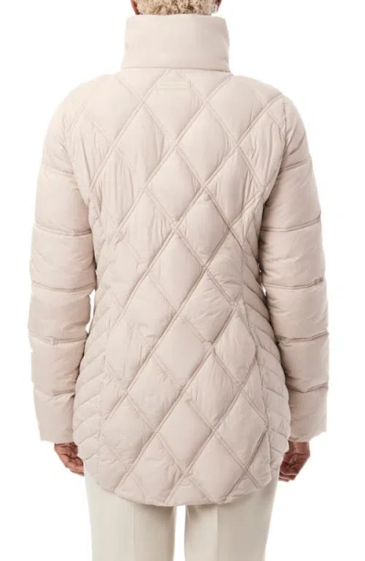 Bernardo Glam Quilted Insulated Puffer Jacket In Eggshell