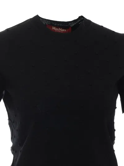 Max Mara Mstrollio Bobble-knit Sweater In Black