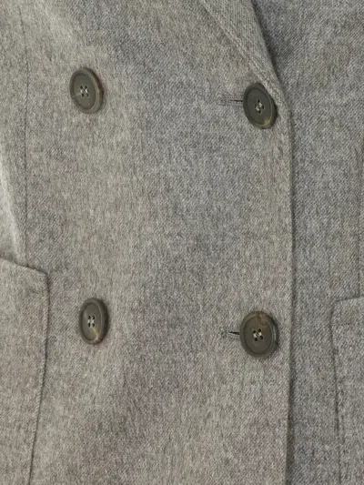 Max Mara Mxmflash Double-breasted Jacket In Gray