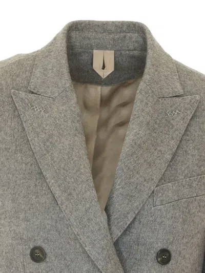 Max Mara Mxmflash Double-breasted Jacket In Gray