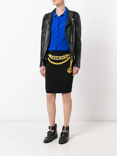 Shop Moschino Belt Illusion Skirt