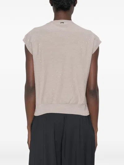 Herno Beige Wool Polyamide Sweater In Pink