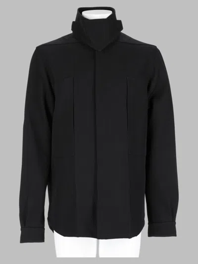 Rick Owens Wool Single Breasted Coat In Black