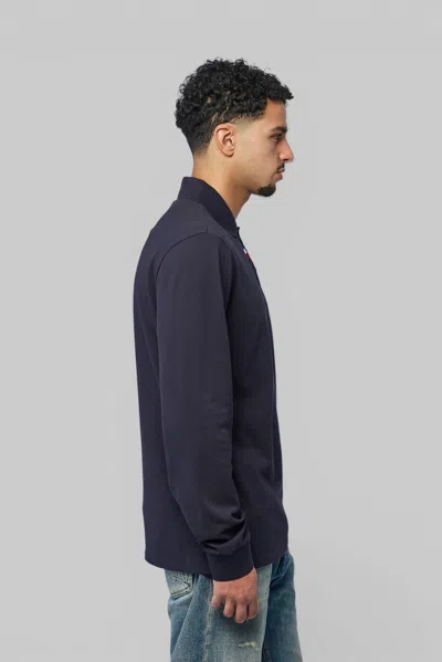 Moncler Ls Polo In Blue