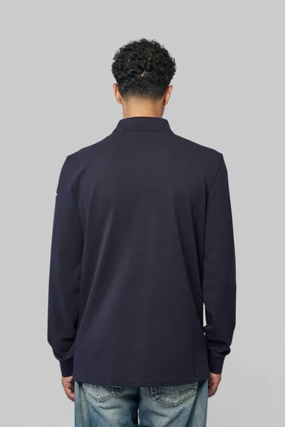 Moncler Ls Polo In Blue