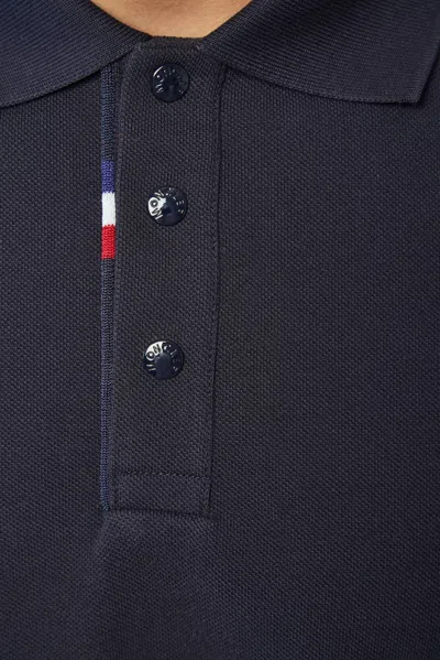 Moncler Ls Polo In Blue