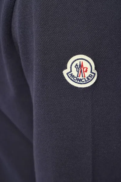 Moncler Ls Polo In Blue