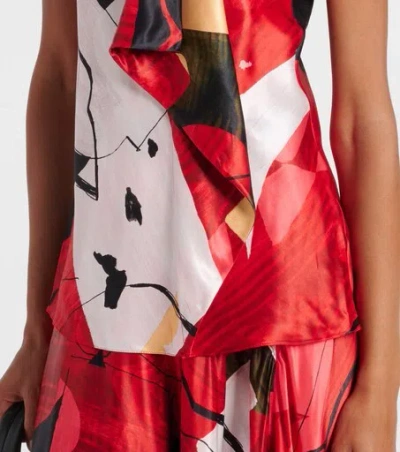 Roksanda Kiara Printed Satin Top In Multi