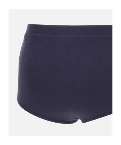 Entire Studios Limone Buttoned Booty Shorts In Blue