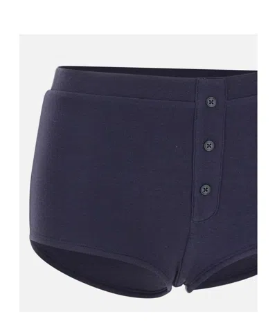 Entire Studios Limone Buttoned Booty Shorts In Blue